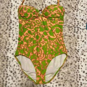 BODEN Bright green & Pink Swimsuit one piece